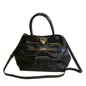 PRADA Lamb Leather Handbag Black